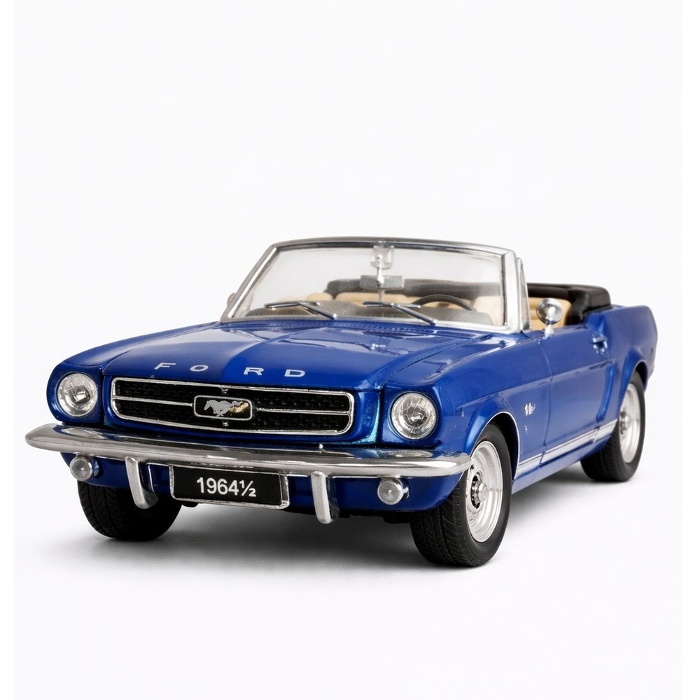 Sun Star Ford‎ Mustang Convertible Blue 1/24 Diecast Model SS 7711 Opening Hood